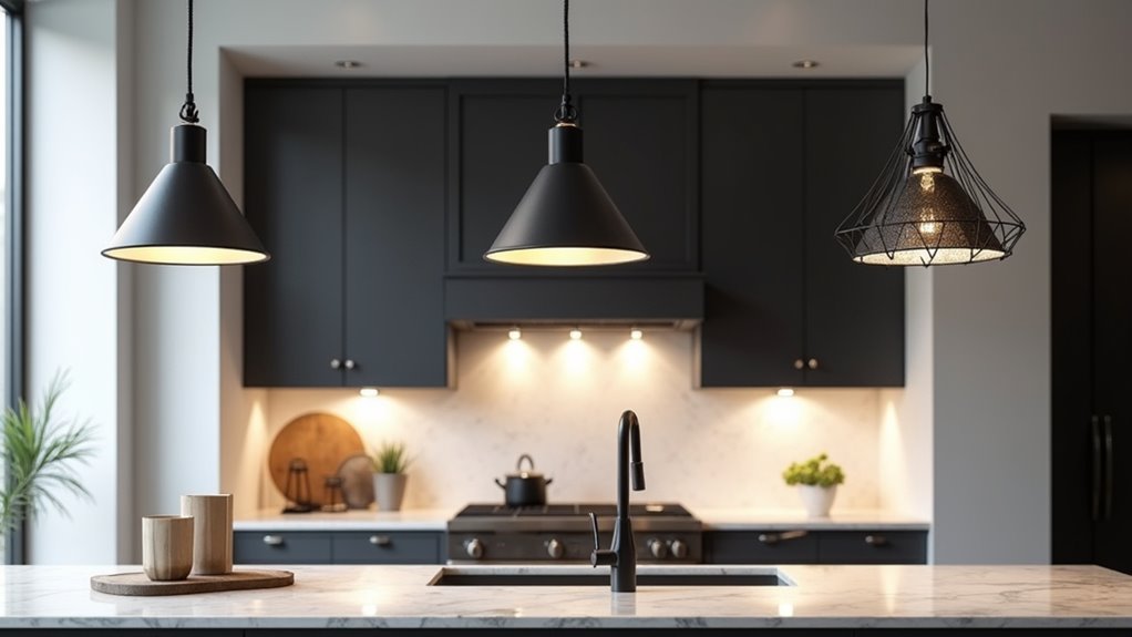 black kitchen island lighting