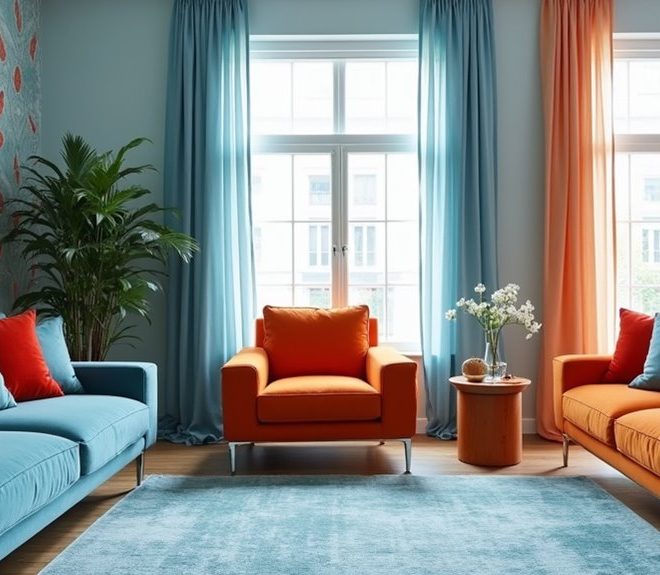 3 Stunning Light Blue and Orange Living Room Ideas
