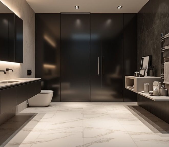Designing a Light Floor and Dark Walls Bathroom