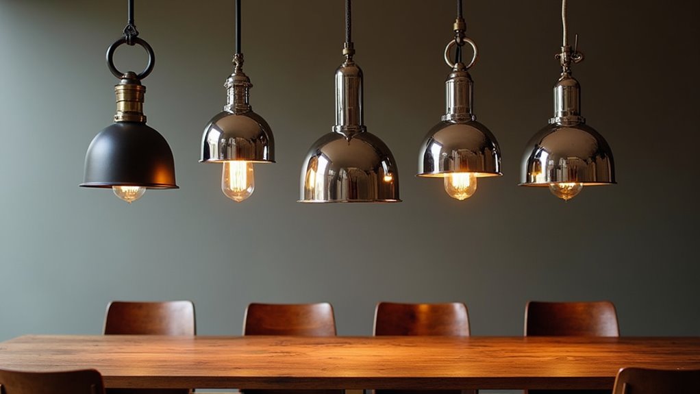 metal dining room lighting