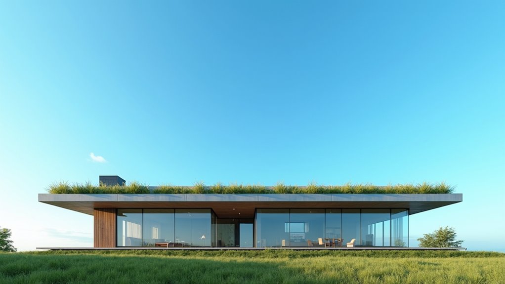 sleek functional flat roof design