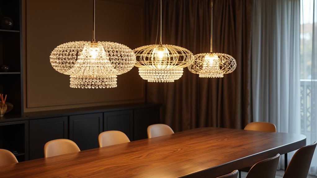 stylish oval dining lights